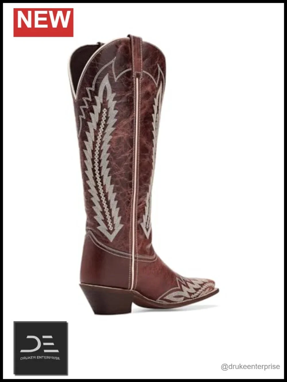 Laredo Women's Wide Calf Snip Toe Over the Knee Low Heel Casual Boots Leather
